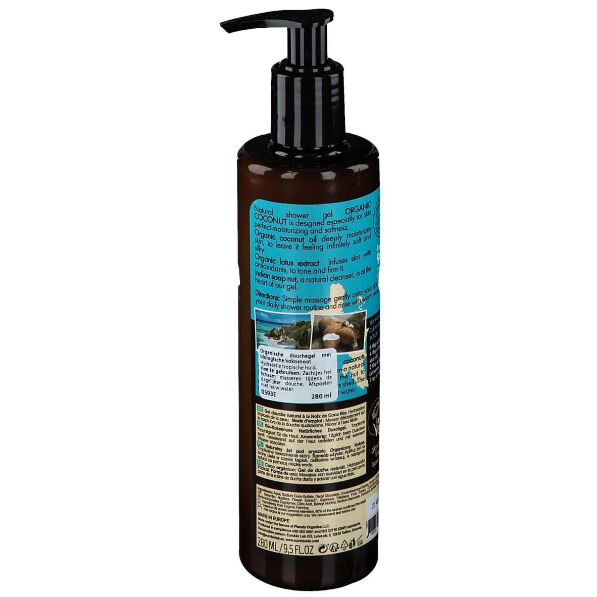 PLANETA ORGANICA Gel douche à la noix de coco biologique