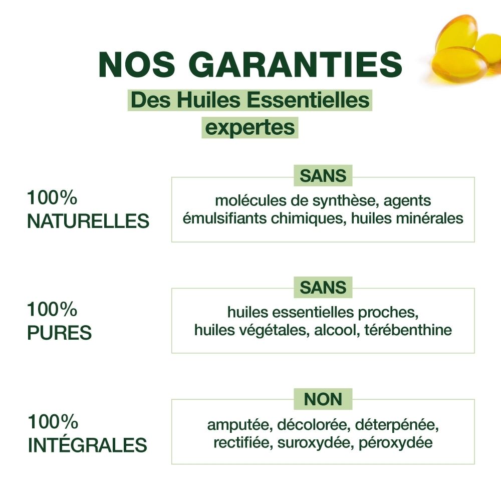 Boîte blanche, accents verts. Texte: ONTSPANNING 7 OLEOCAPS+. 30 capsules. Certification Bio.