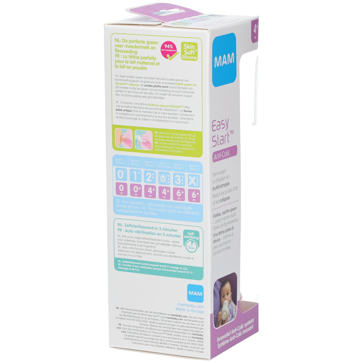 MAM Biberon Easy Start™ anti-colique 320 ml +6 mois (Couleur non selectionnable)