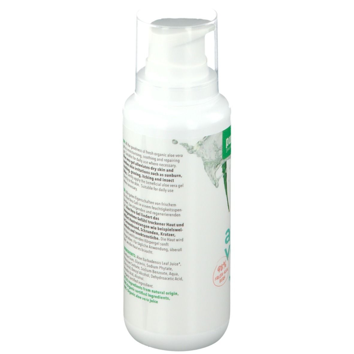 Purasana Aloe Vera Gel hydratant et réparateur Bio