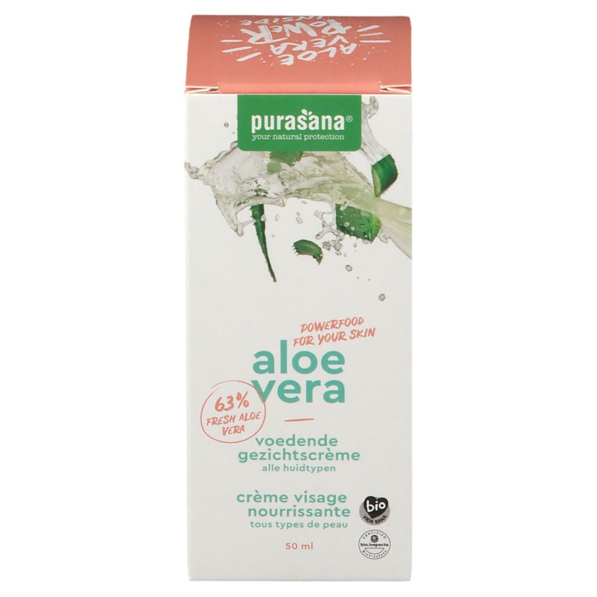 Purasana® Aloe Vera Crème Visage Nourrissante Bio