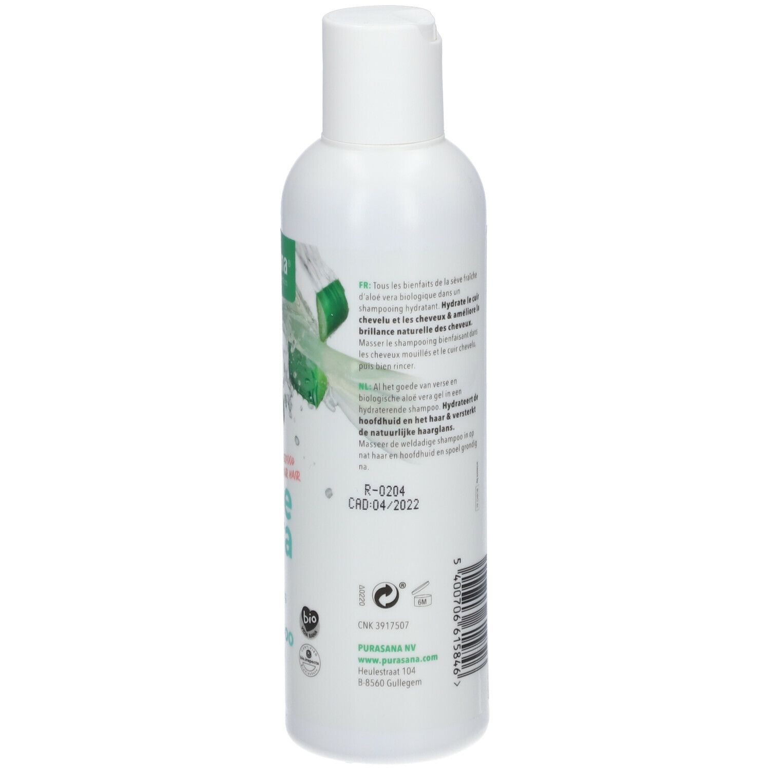 Purasana® Aloe Vera Shampooing hydratant et réparateur Bio