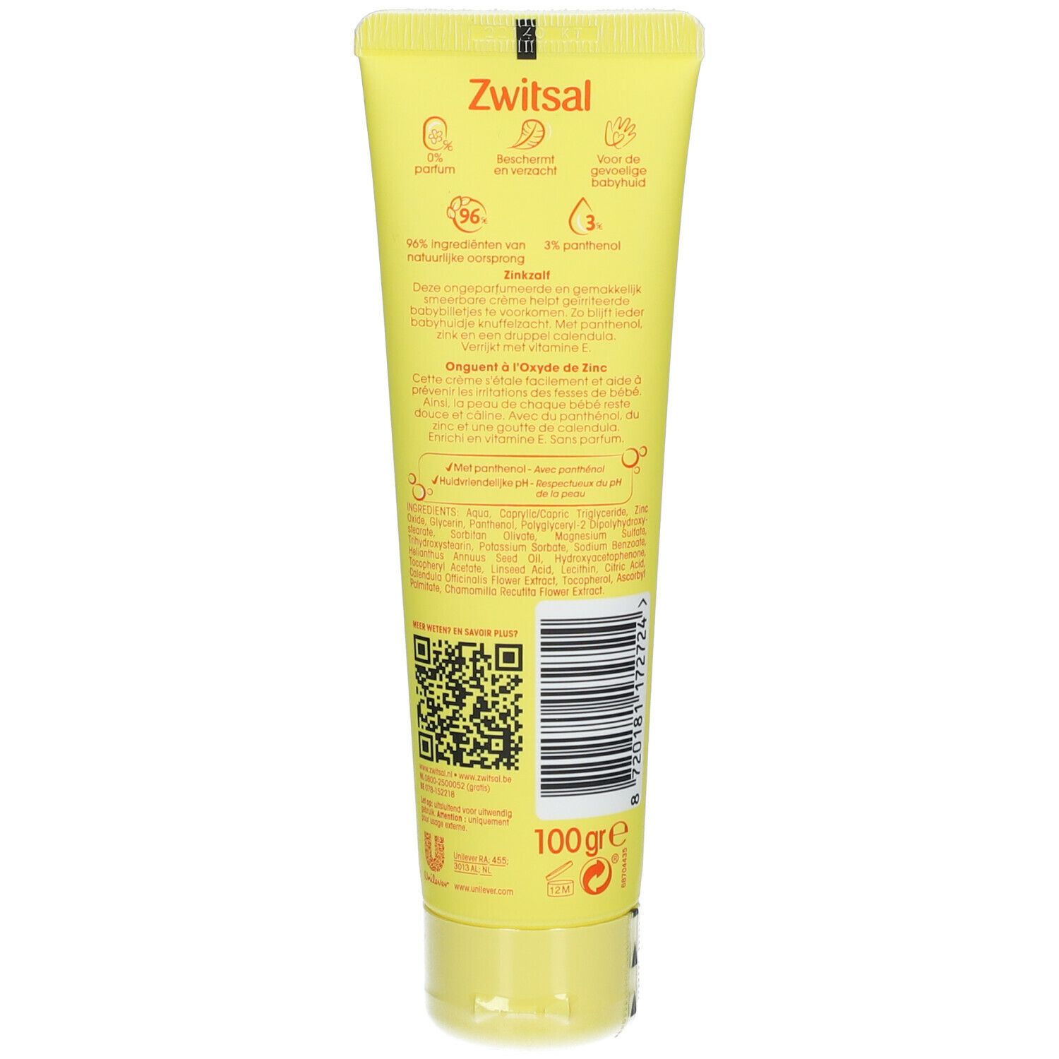 Zwitsal Bébé Crème au Zinc Tube 150 ml