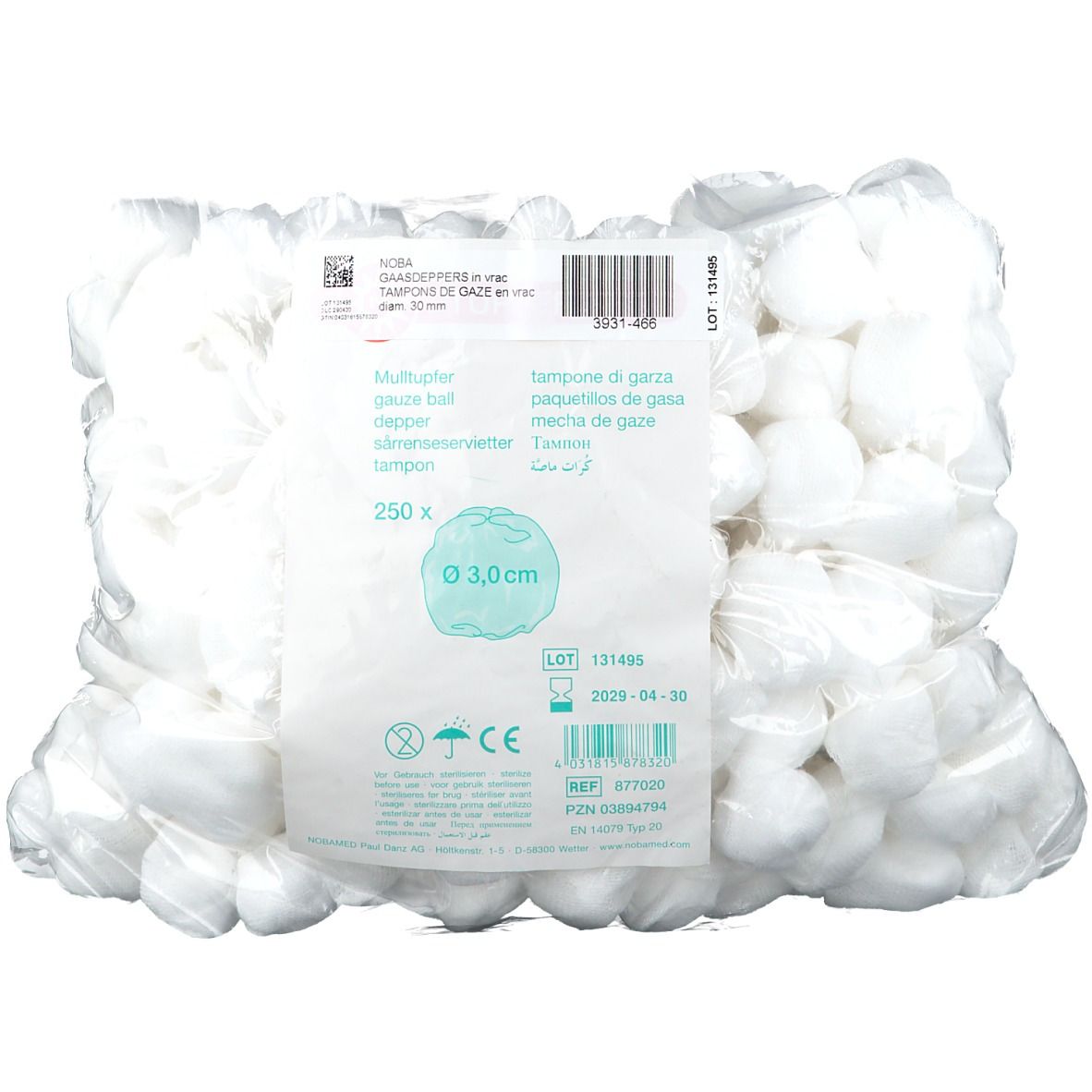 Noba Tampons de gaze en vrac 3,0 cm
