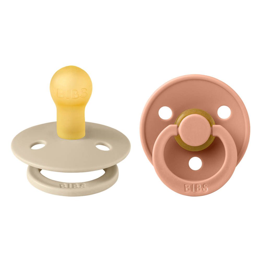 BIBS® BIBS COULEUR Tétines Vanille - Pêche 0 - 6 mois Taille 1