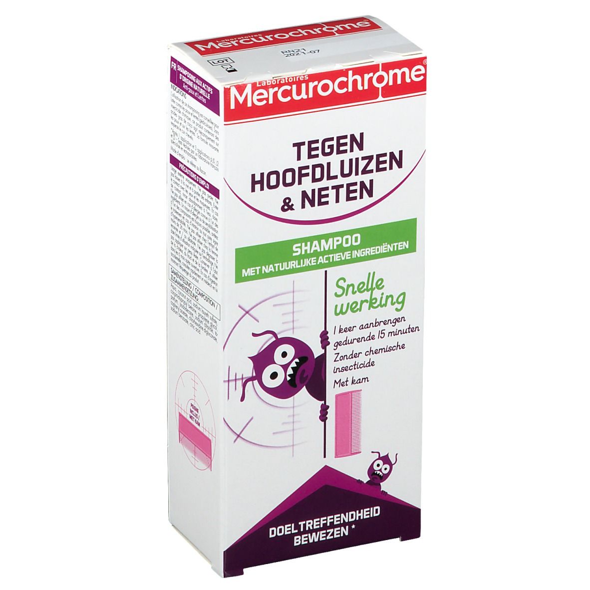 Mercurochrome Shampoing Anti-Poux & Lentes Actifs d'Origine Naturelle
