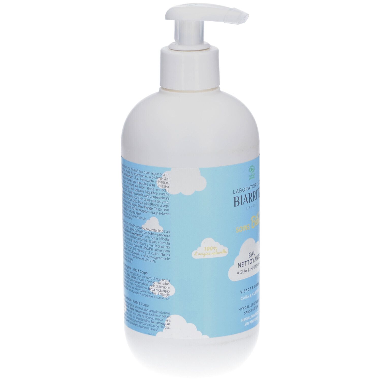 Laboratoires de BIARRITZ ALGA NATIS® - Soins Bébé Eau Nettoyante certifiée Bio