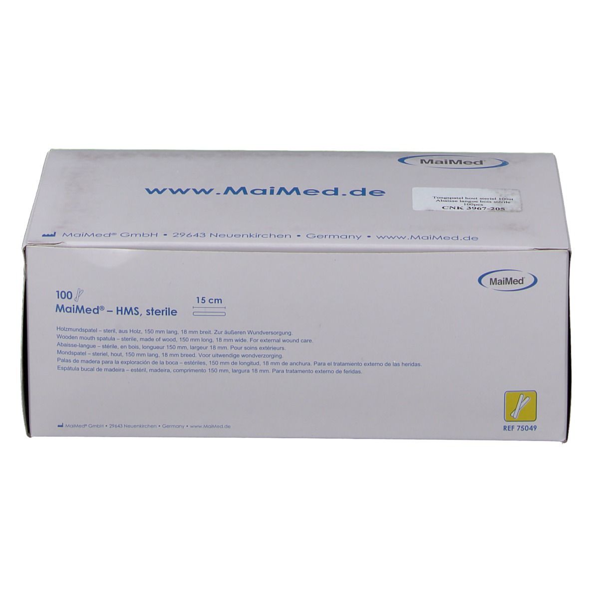 MaiMed® HMS Abaisse-Langue Bois stérile 15 cm