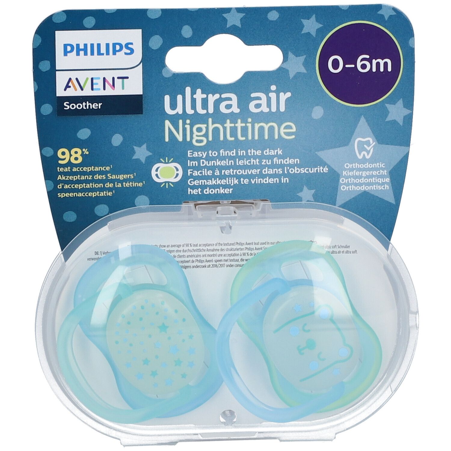 Avent Sucette Ultra Air Night 0-6 Mois (Couleur non sélectionnable)