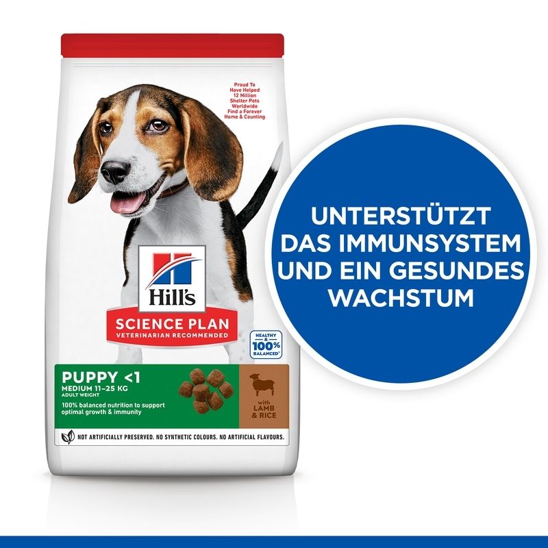 Hill's Science Plan Canine Puppy Medium avec Agneau et Riz