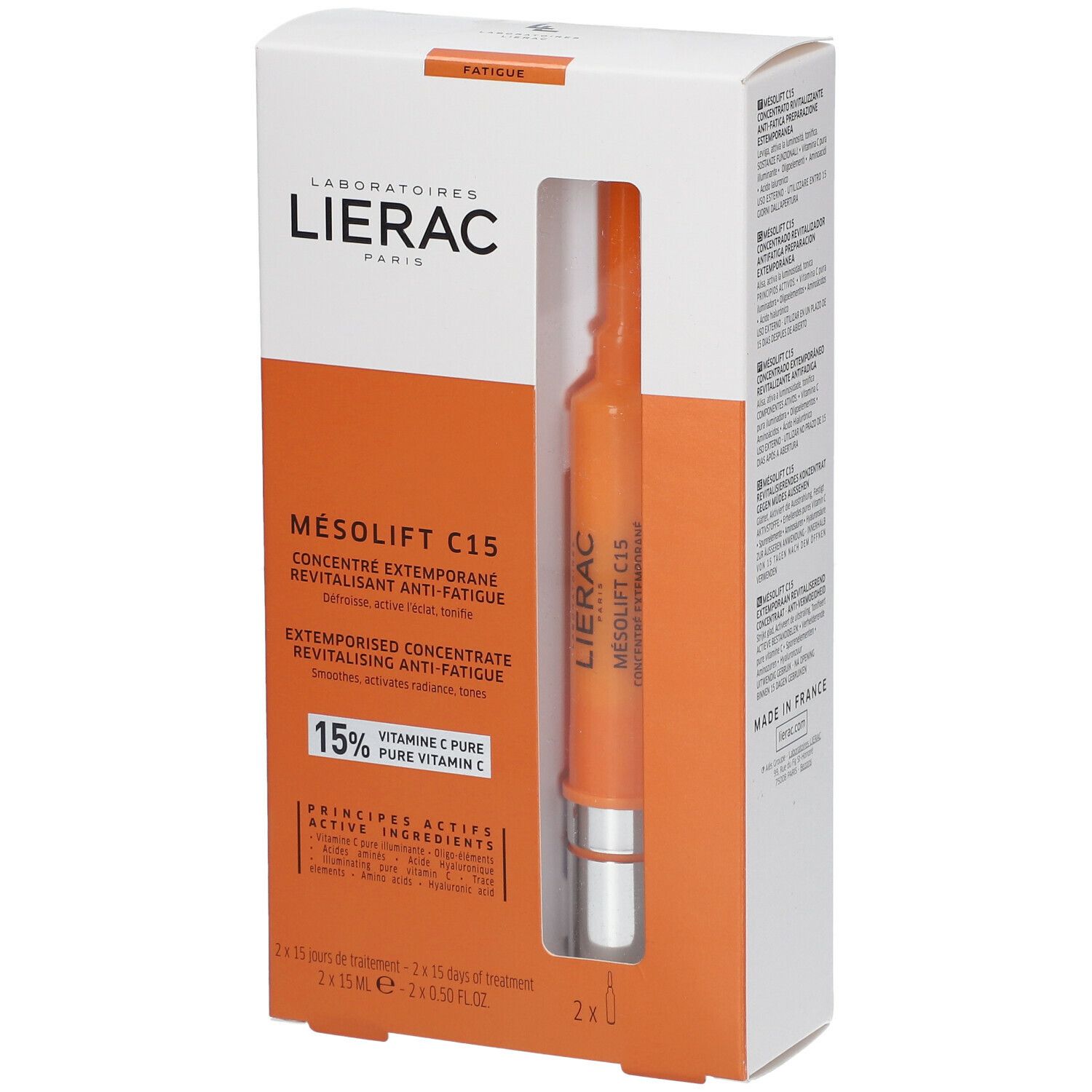 LIERAC MÉSOLIFT C15 Concentré Extremporané Anti-fatigue