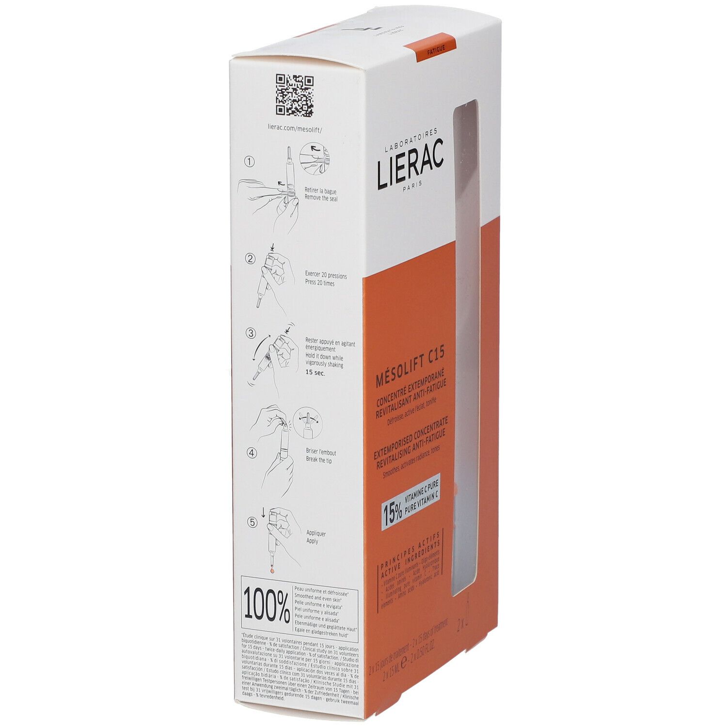 LIERAC MÉSOLIFT C15 Concentré Extremporané Anti-fatigue