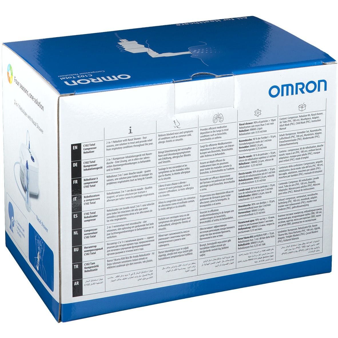 Nébuliseur Omron X102 2 en 1 avec douche nasale pour usage