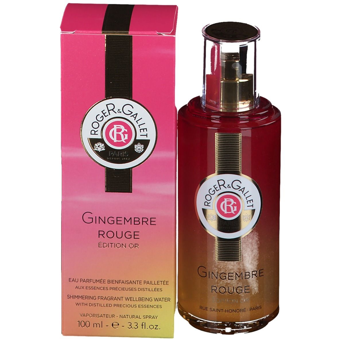 ROGER & GALLET Gingembre Rouge Eau fraiche parfumée Edition Or Limitée