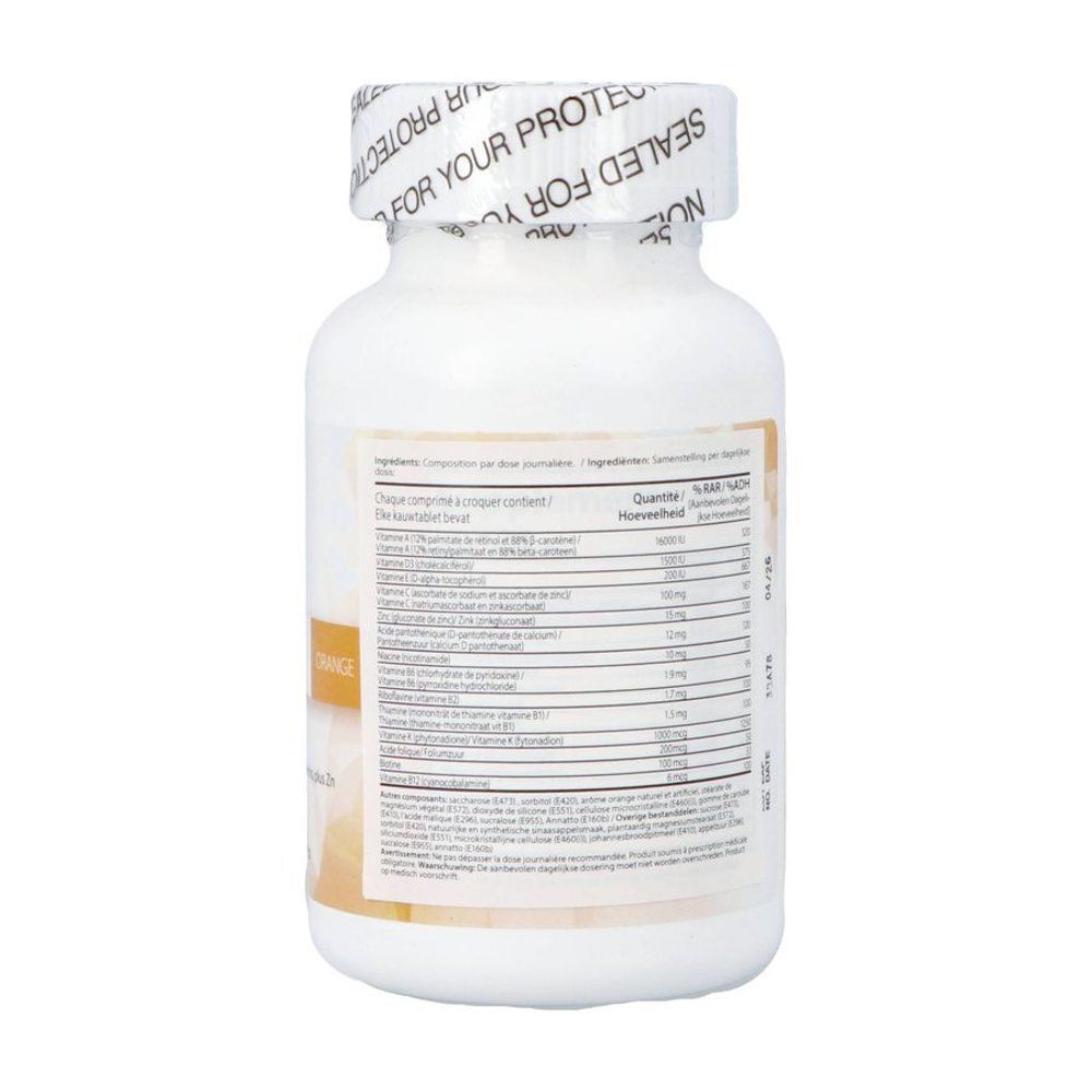 Mvw Complete Formulation Multivitamines à croquer, 60 comprimés, Orange.