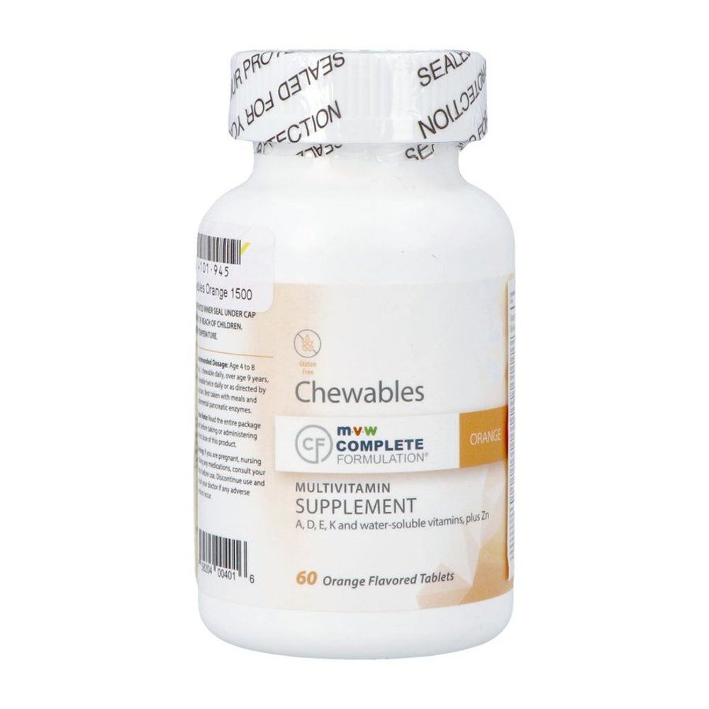 Dos du Mvw Complete Formulation Multivitamines à croquer, 60 comprimés, Orange.