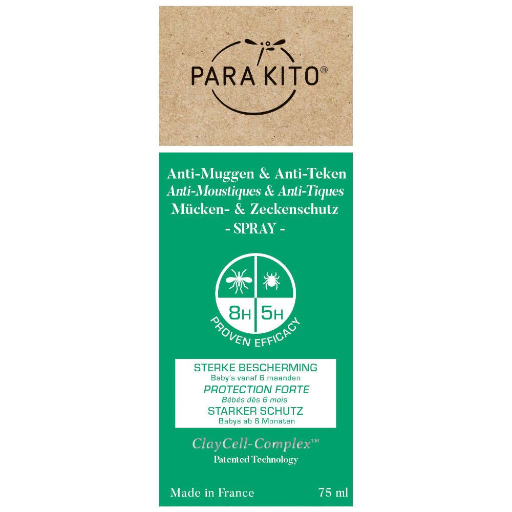 PARA'KITO® Anti-moustiques 8h et anti-tiques 5h Spray