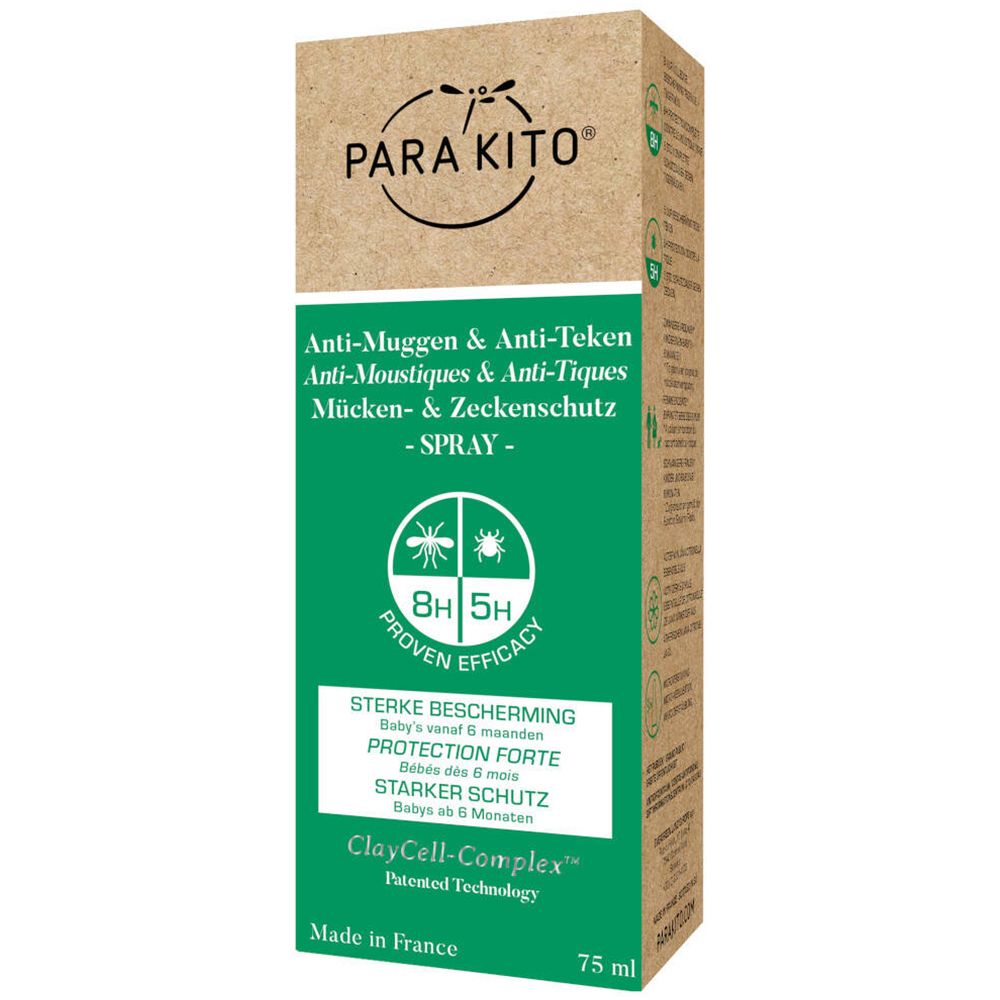 PARA'KITO® Anti-moustiques 8h et anti-tiques 5h Spray