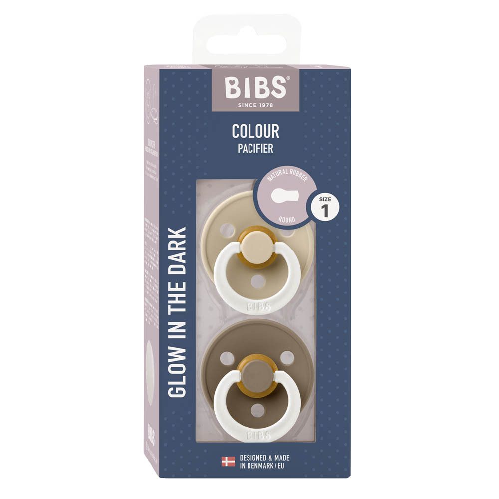 BIBS® BIBS COULEUR Tétines Nuit Vanille - Châssis 0 - 6 mois Taille 1