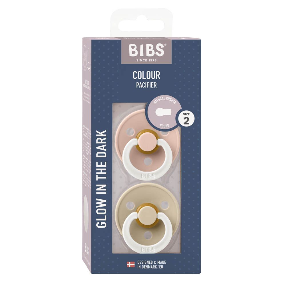 BIBS® BIBS COULEUR Tétines Nuit Vanille - Rose 6 - 18 mois Taille 2