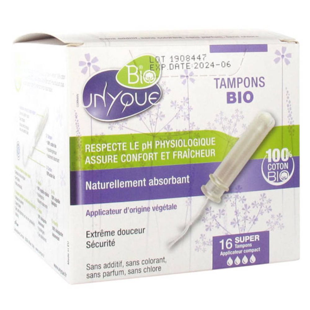 UNYQUE® Ultra Protection Tampons Bio avec Applicateur