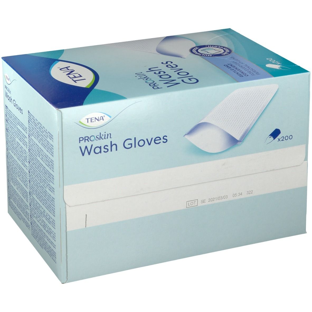 TENA Wash Gloves ProSkin  Gant sec doux pour la toilette quotidienne