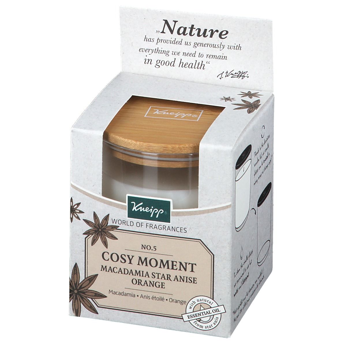 Kneipp® Bougie Parfumée Macadamia-Anis étoilé-Orange