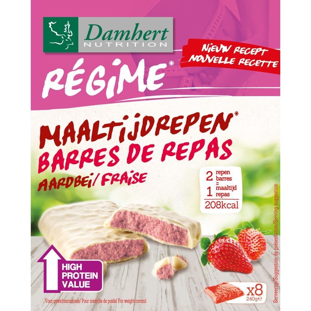 Damhert Régime Barres de repas Chocolat blanc & fraises