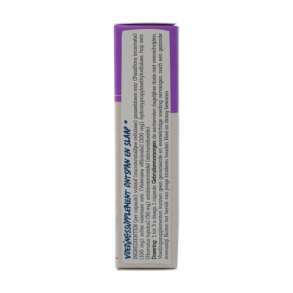 Dos de la boîte. Liste des ingrédients et dosage. Texte en néerlandais.