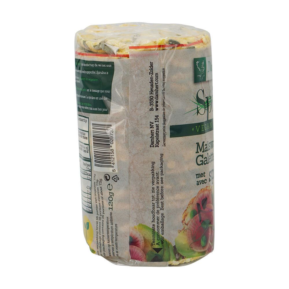 Damhert Galettes fines de maïs avec des algues spirulina