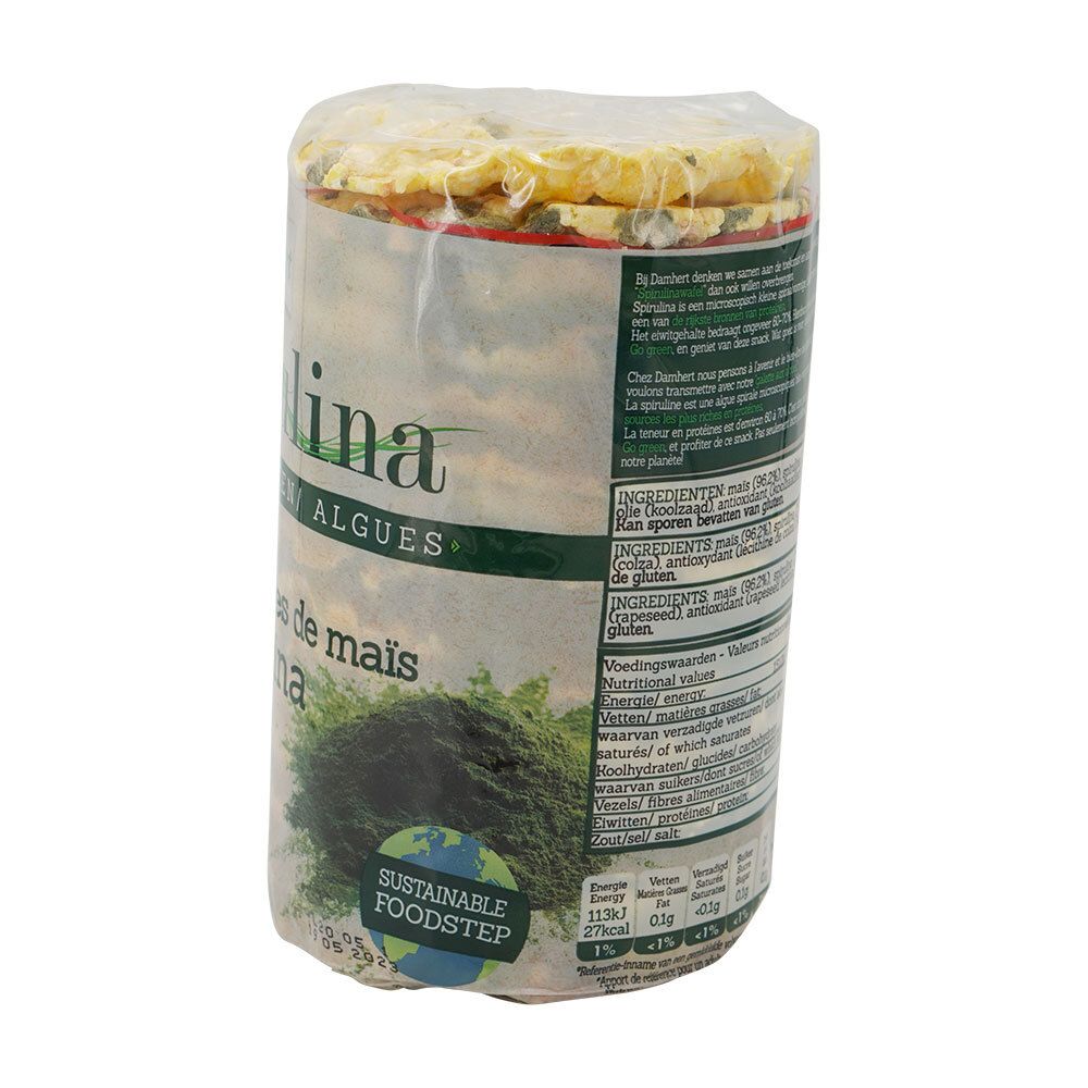 Damhert Galettes fines de maïs avec des algues spirulina