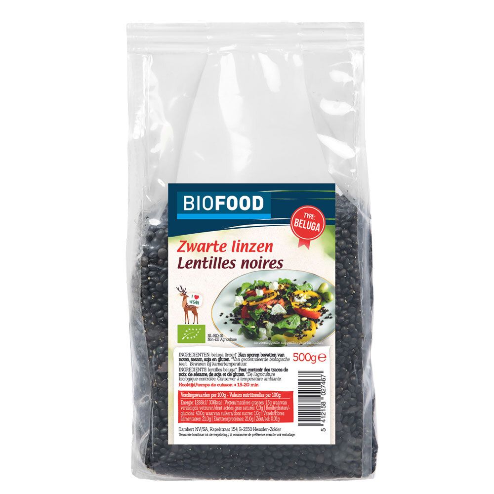 BIOFOOD Lentilles noires Beluga bio
