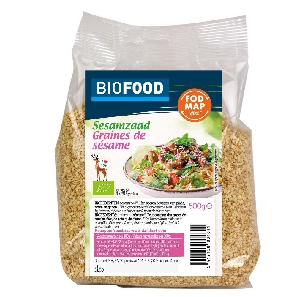 Graines de sésame bio en sachet, 500g.