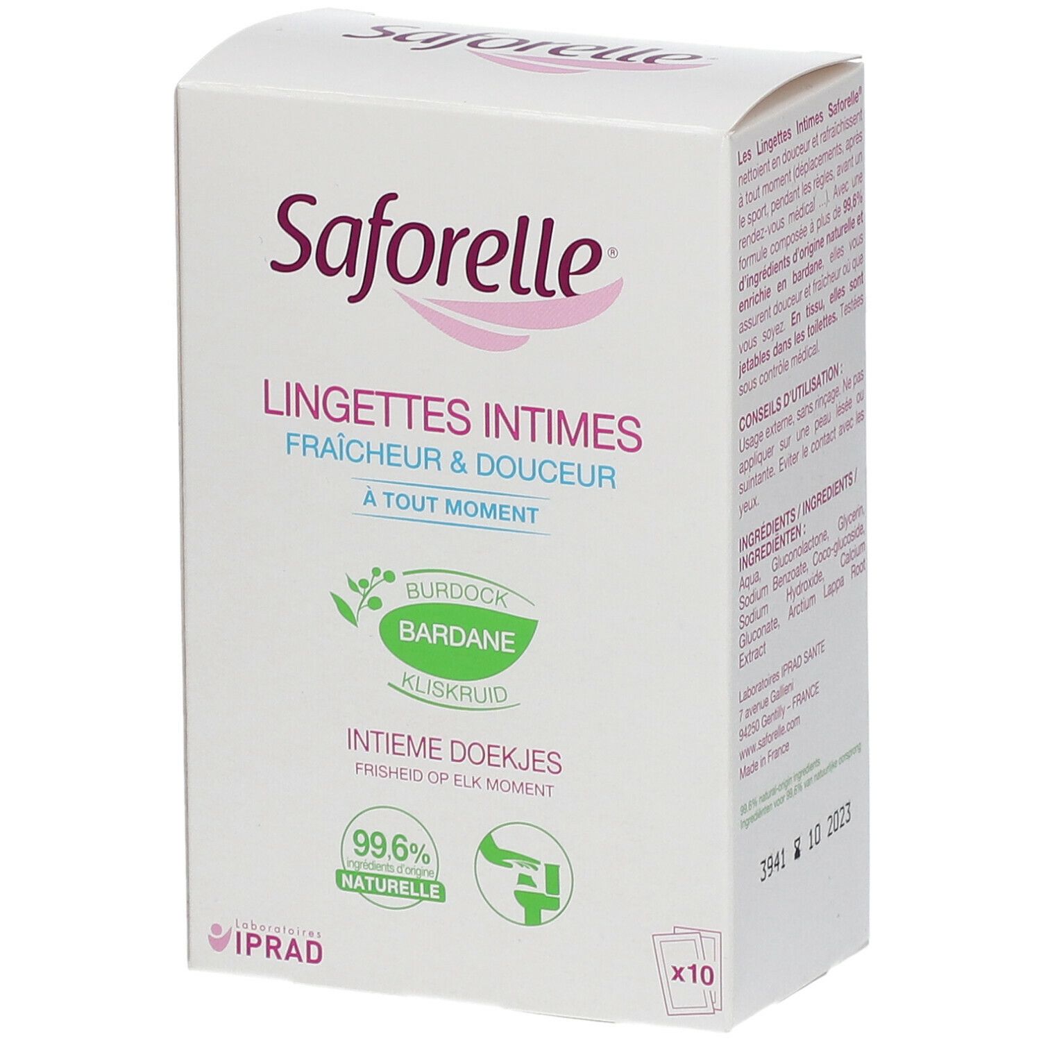 Saforelle® Lingettes intimes Fraîcheur & Douceur