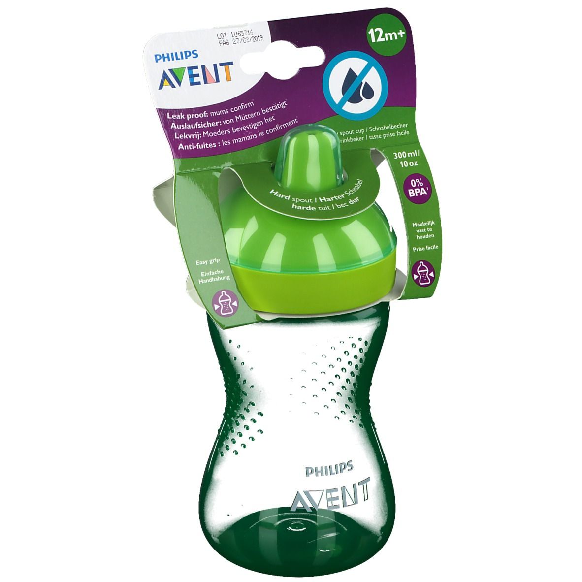 Avent Tasse à bec dur Vert 300 ml +12 mois