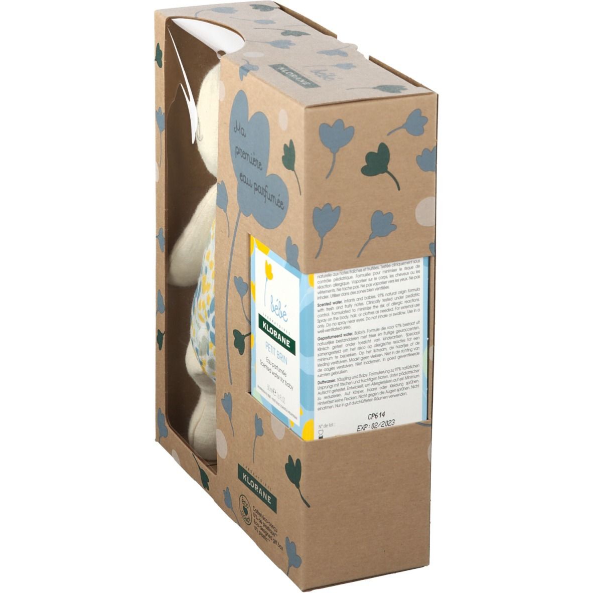 KLORANE Bébé Coffret Petit Brin Eau Parfumée +  Doudou lapin