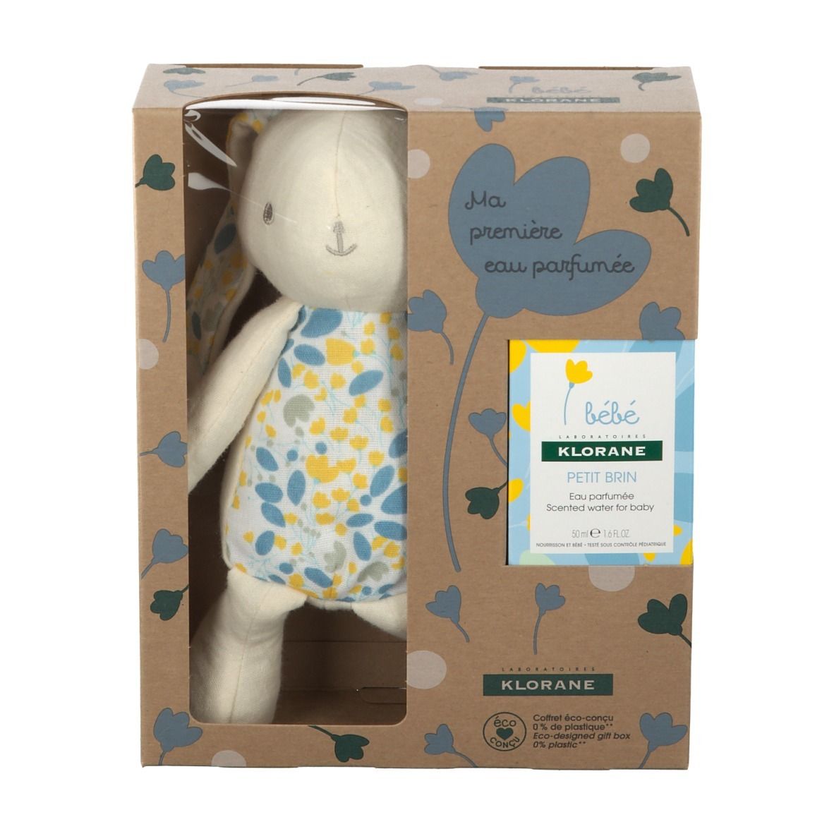 KLORANE Bébé Coffret Petit Brin Eau Parfumée +  Doudou lapin