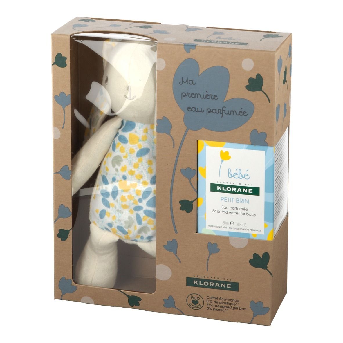KLORANE Bébé Coffret Petit Brin Eau Parfumée +  Doudou lapin