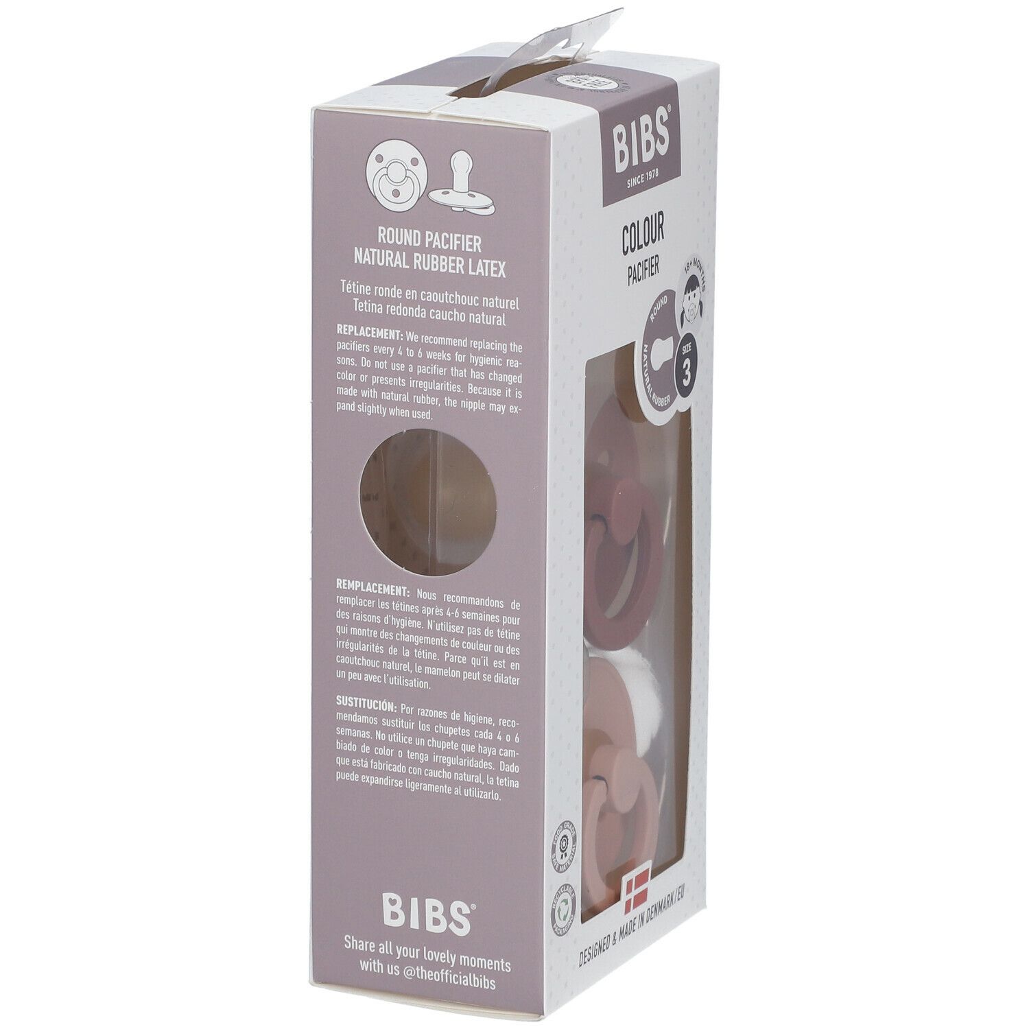 BIBS® BIBS COULEUR Tétines Marmotte - Blush +18 mois Taille 3 2 pc(s) -  Redcare Pharmacie