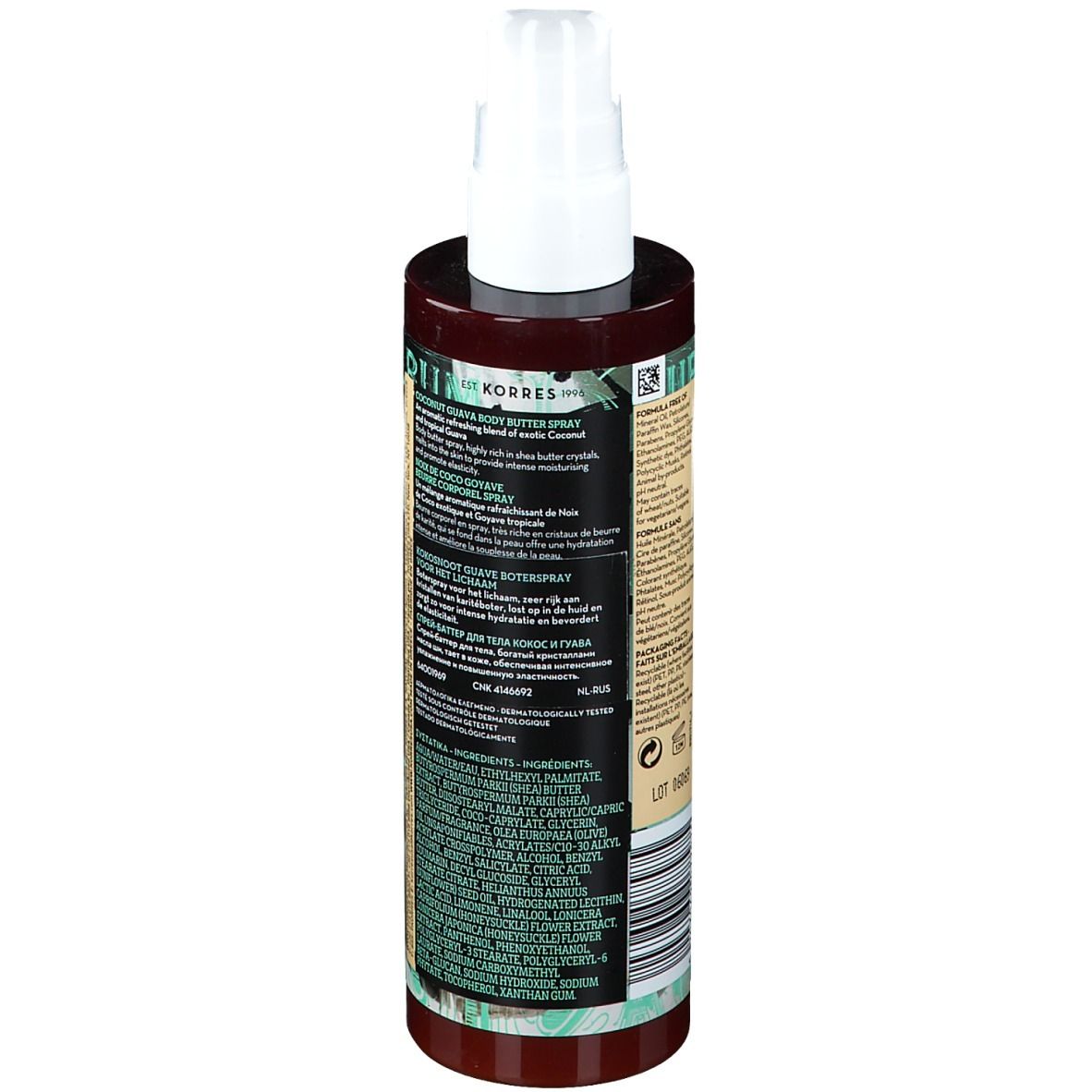 KORRES Beurre Corporel Spray Noix de Coco Goyave
