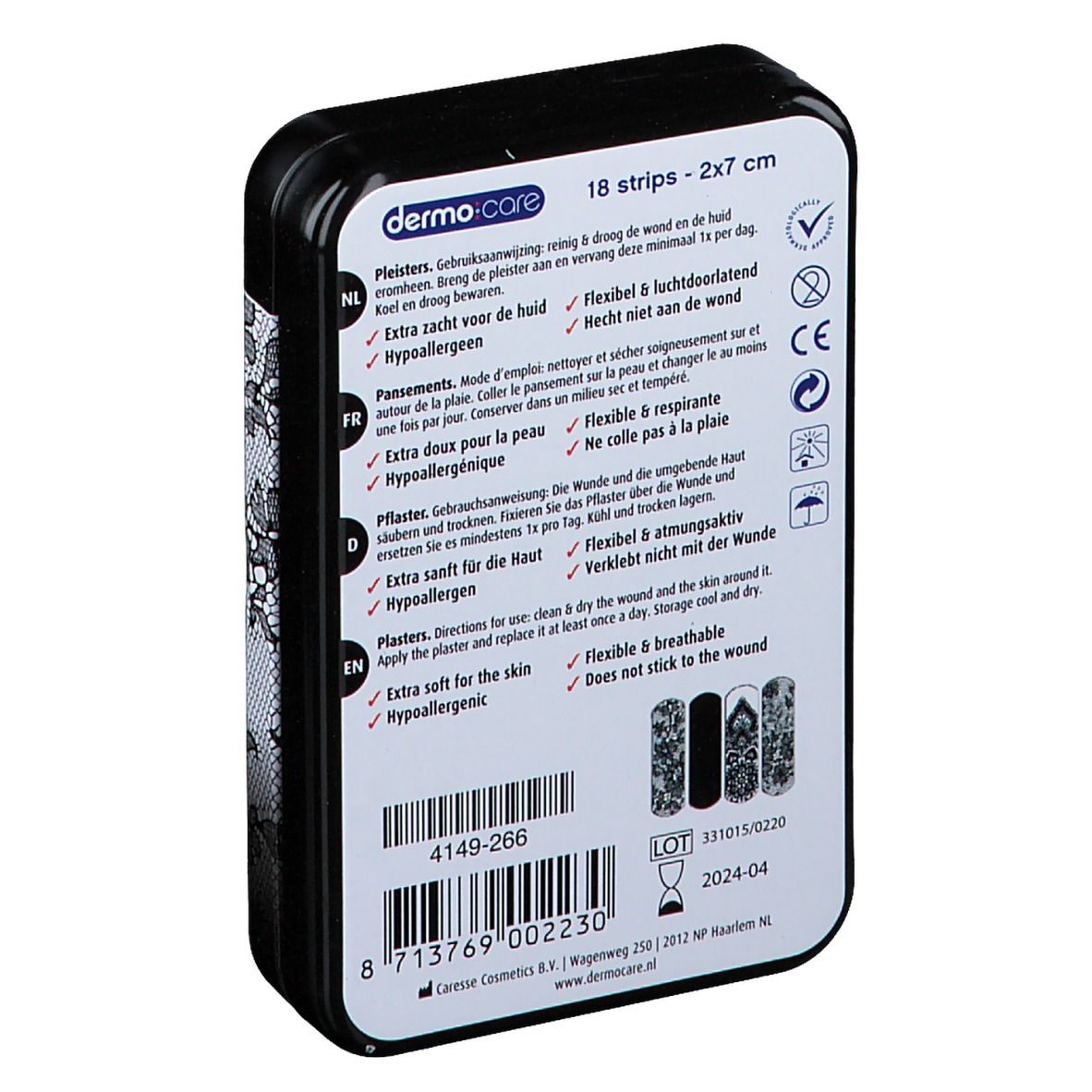 dermo care Pansements Soft & Sensitive Black Velvet 20 x 70 mm