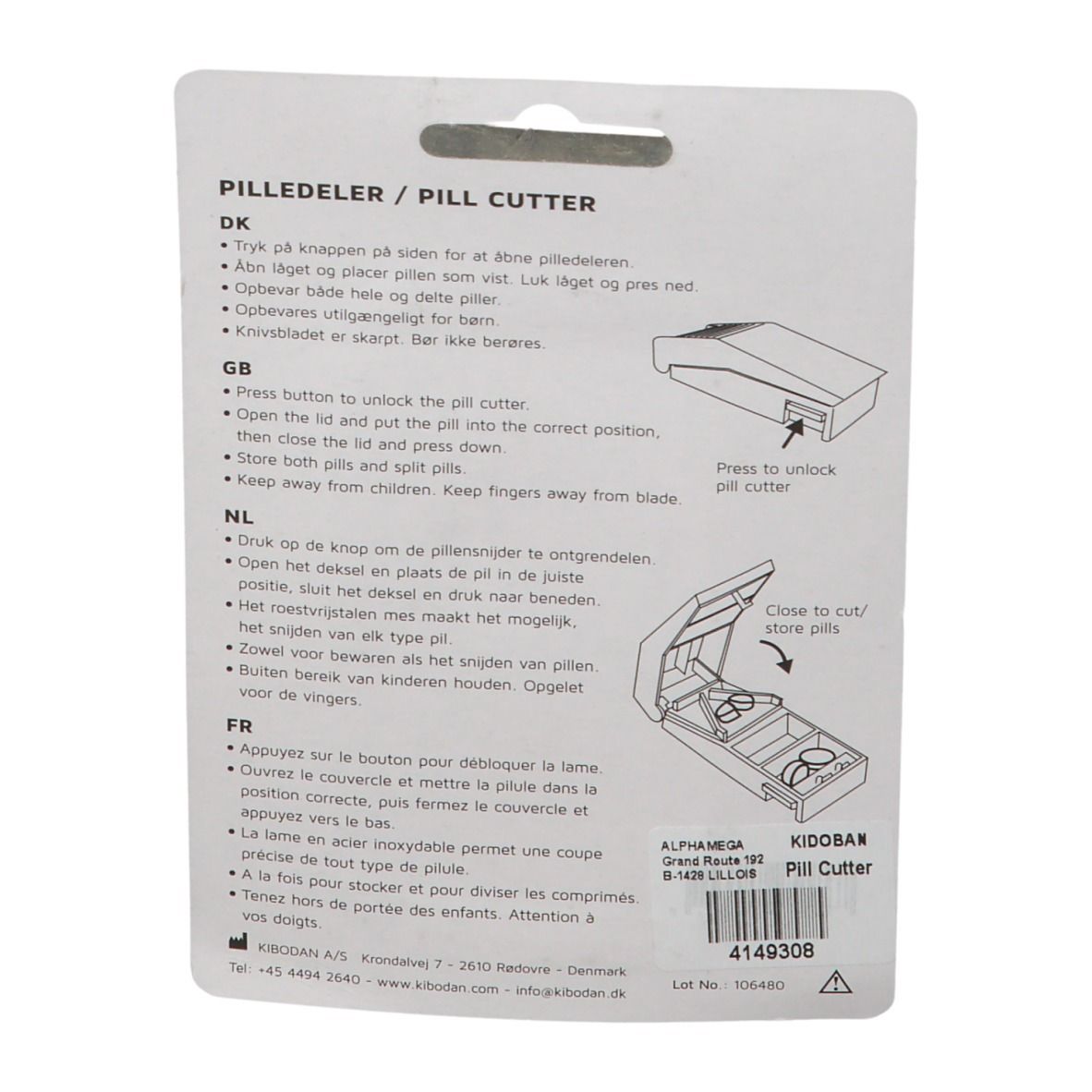 KIBODAN Pill Cutter & Box