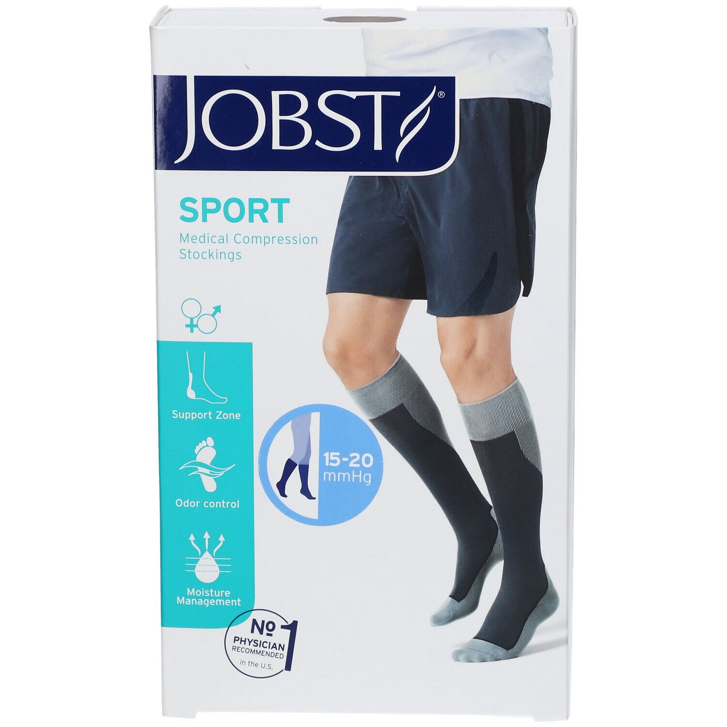 Jobst Sport Bas de Compression 15-20 Bleu M