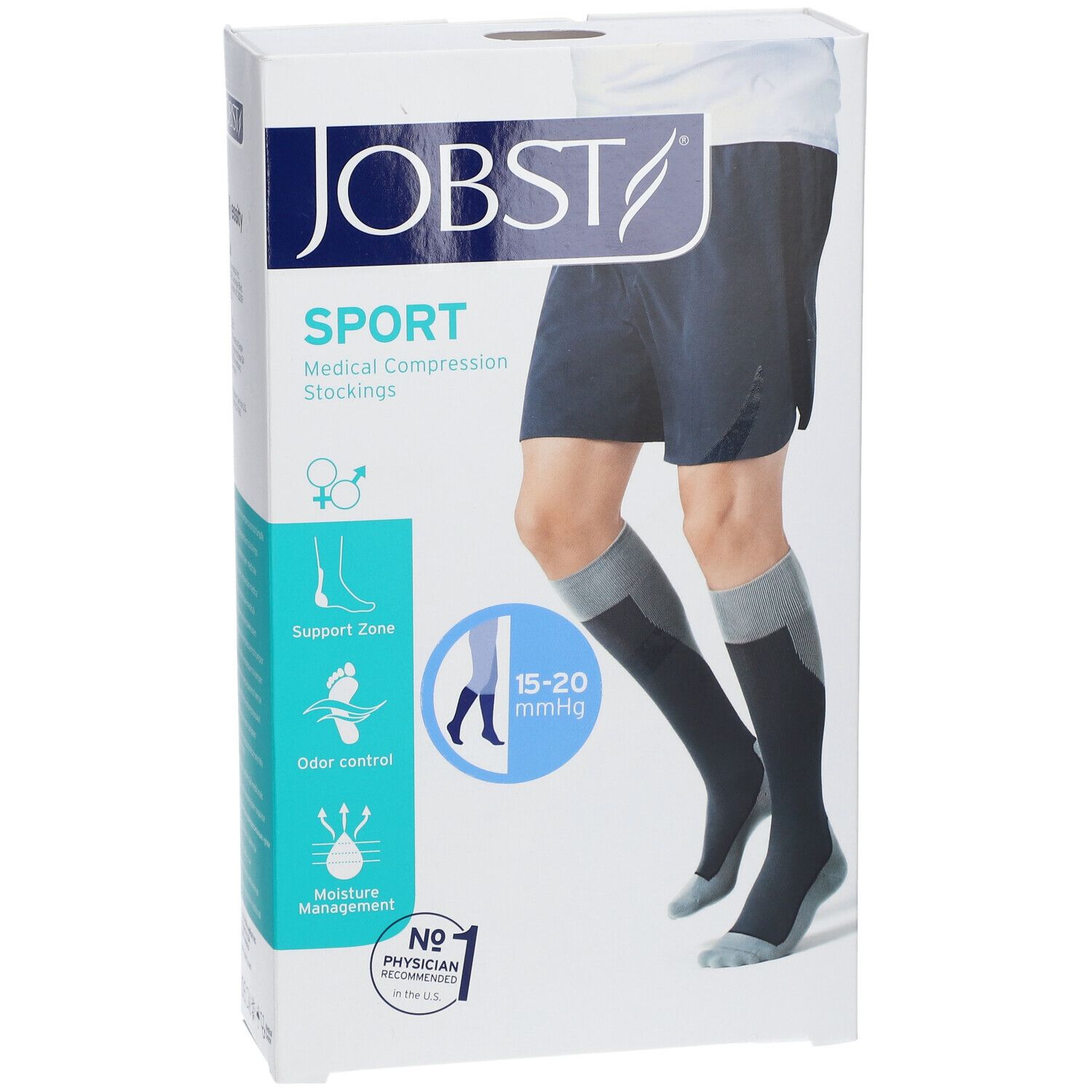 Jobst Sport Bas de Compression 15-20 Bleu M