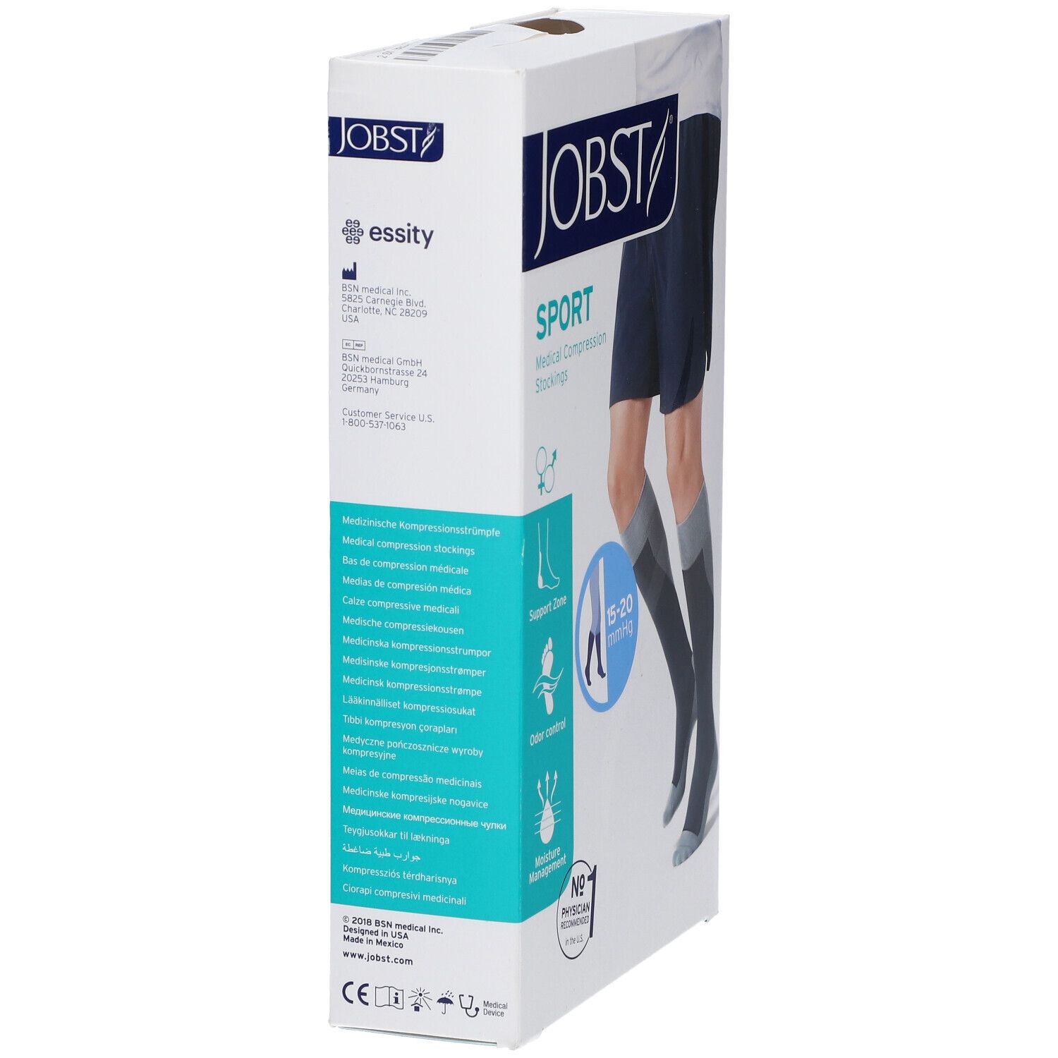 Jobst Sport Bas de Compression 15-20 Bleu L