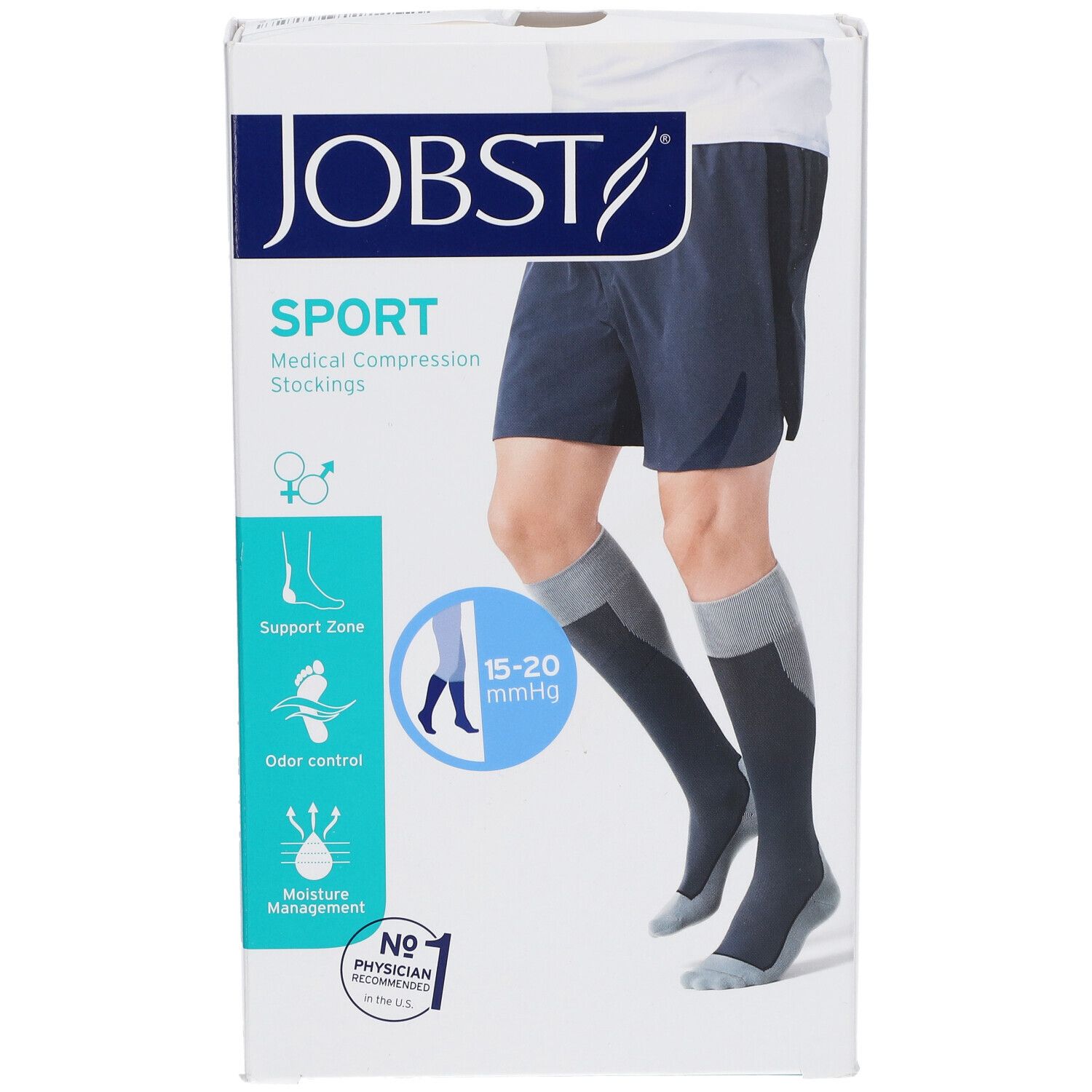 Jobst Sport Bas de Compression 15-20 Bleu L