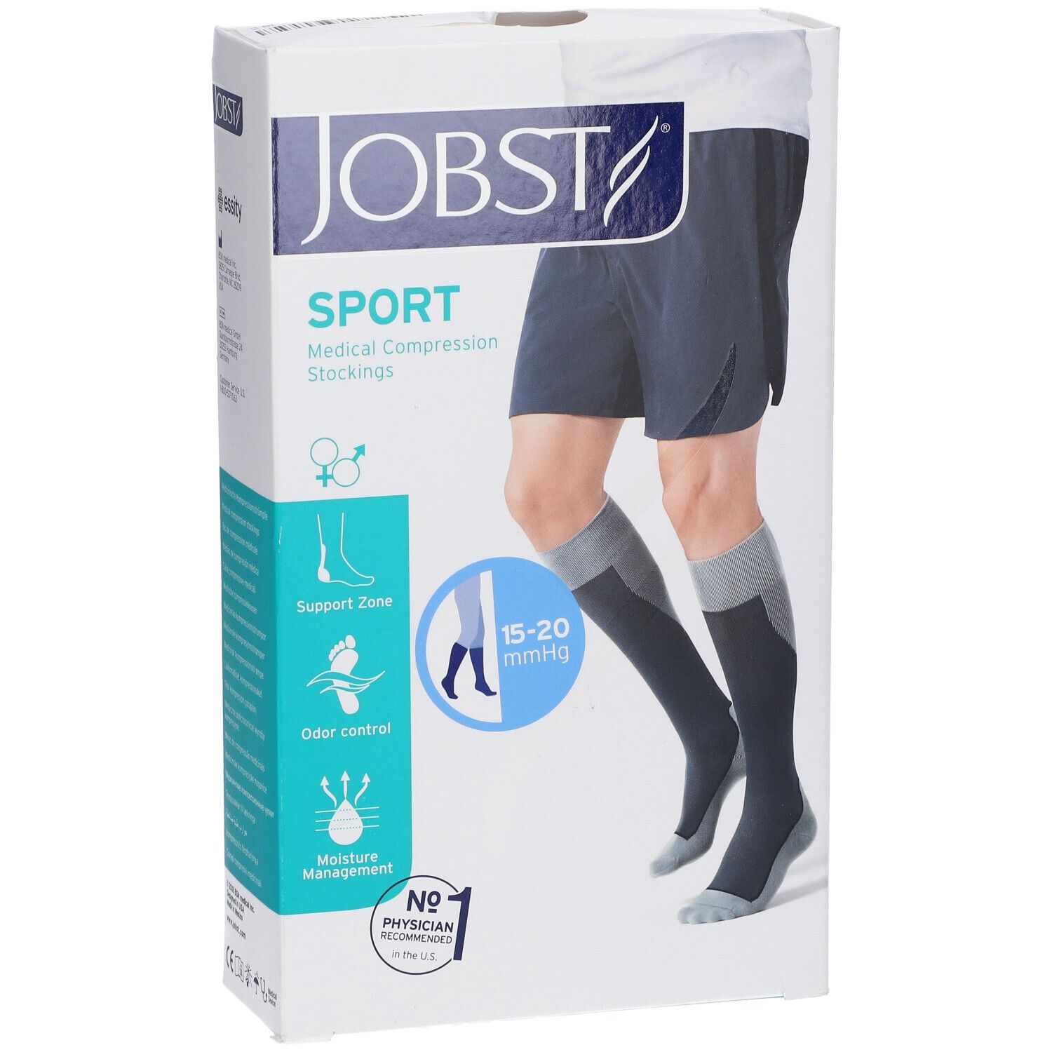 Jobst Sport Bas de Compression 15-20 Bleu L