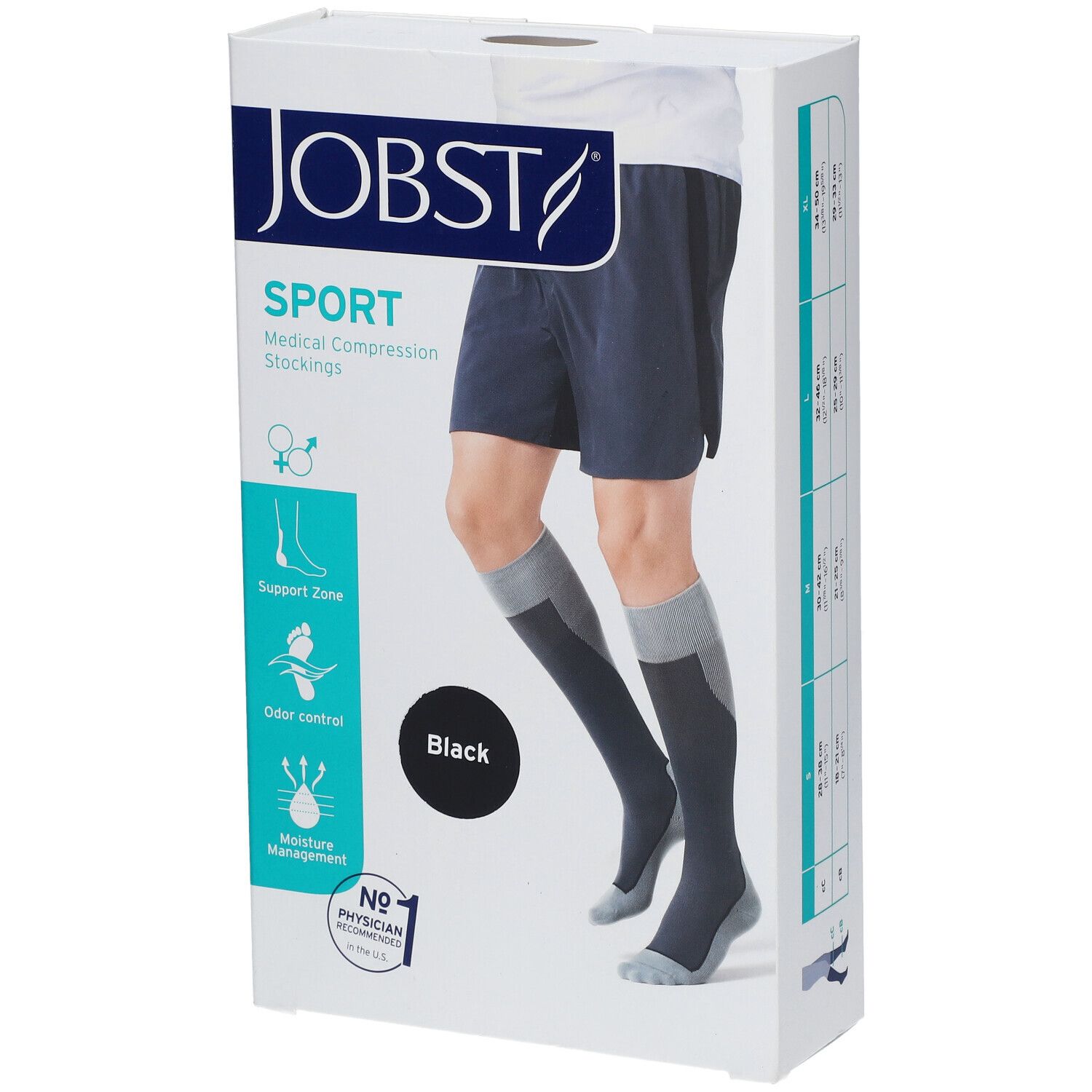 Jobst Sport Bas de Compression 15-20 Noir S