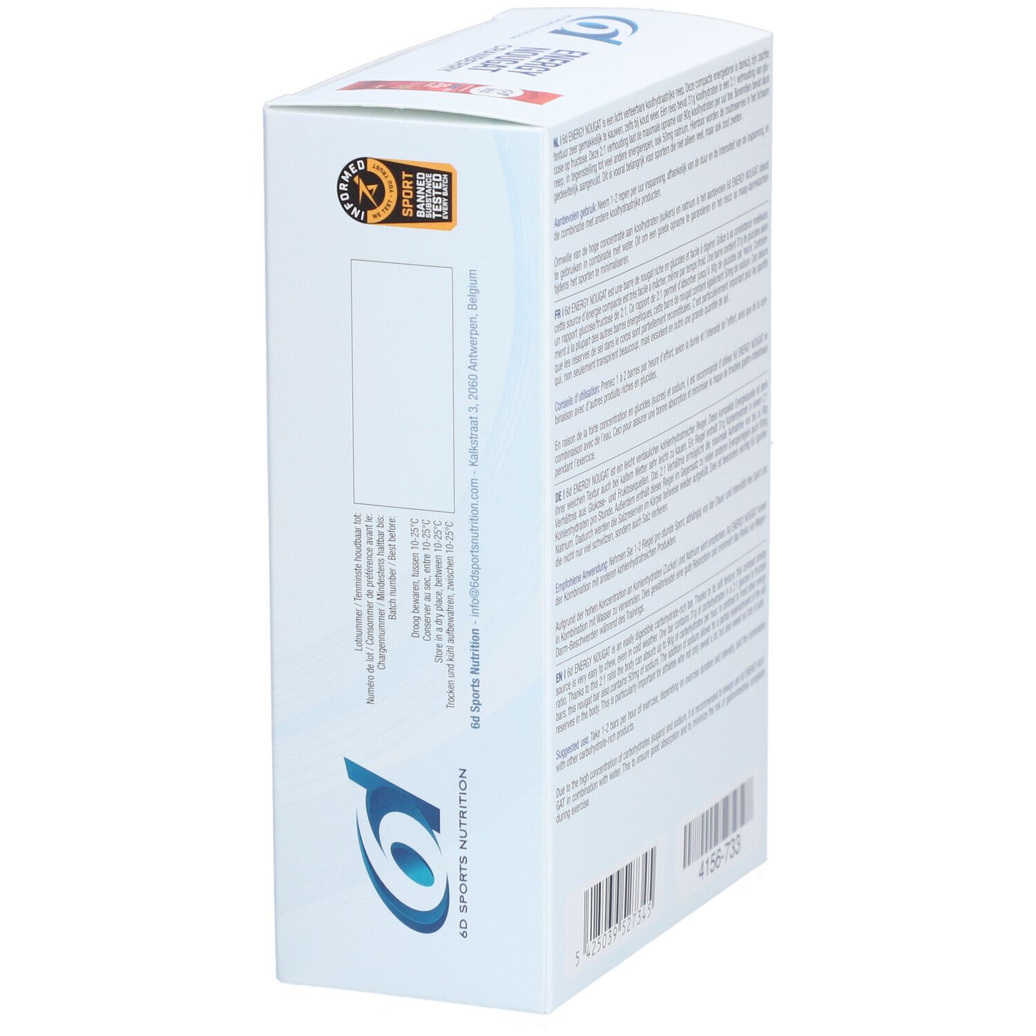 6D SPORTS NUTRITION Energy Nougat Cranberry