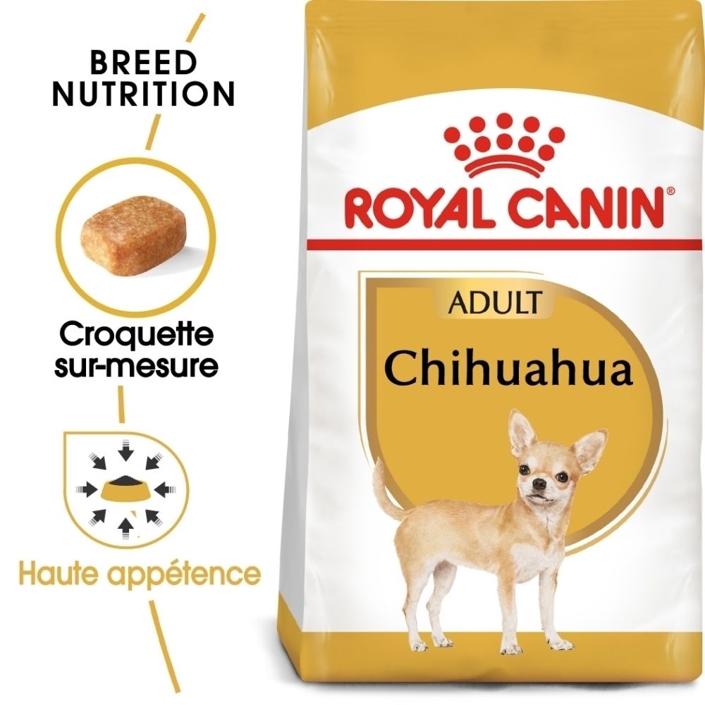 Aliment ROYAL CANIN Chihuahua : croquettes sur mesure, haute appétence.